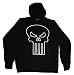 HD71 Punisher Skull Glow in the Dark Zip-Up Hoodie Marvel Comics