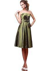 Strapless Taffeta Evening Dress/Bridesmaid Dress/Prom Dress 