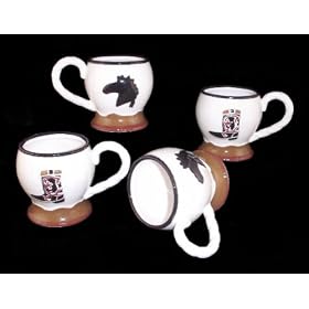 Click here to buy 4PC MUG SET, COFFEE MUG,COWBOY WESTERN DECOR by ACK.