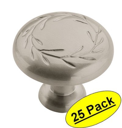 Amerock BP1581-WN Inspirations Leaf Weathered Nickel Cabinet Hardware Knob - 1-1/4