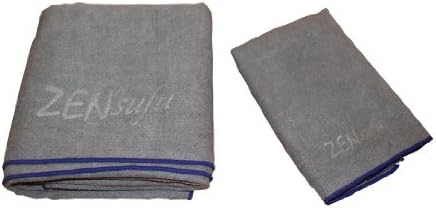 Zensufu Hot Yoga Towel Combo Set - (24" x 72") Mat Towel and (15" x 24") Hand Towel Microfiber Non Slip Premium Duo Set