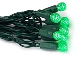 GKI/Bethlehem Lighting 35-Light Faceted Berry LED Light Set, Green Bulbs, Green Wire