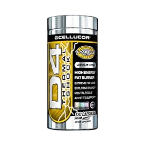 Cellucor D4 Thermal Shock Thermogenic Fat Burner, 120 Capsules