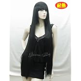 フルウィッグ 耐熱 スーパー ロング ストレート 1M 100cm W3539-2 ブラック 黒 黒髪