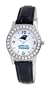 NFL Women's PA20017 Carolina Panthers "Game Day Dazzler" Black Leather Watch
