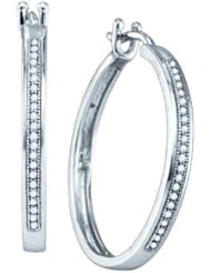 0.15CTW DIAMOND MICRO PAVE HOOPS