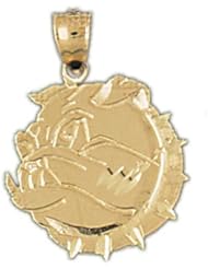 Dazzlers Solid 14k Gold Bulldog Dog Head Charm Pendant Available in three colors from jewelsberry (weights: 1.6 grams only)
