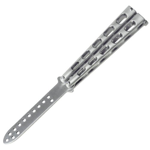 Metal Silver Practice Butterfly Balisong Trainer Knife Tool Dull Cool Sports
