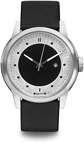 HyperGrand Maverick Silver Silver Classic Black Leather 3-Hand Men's Date Watch CW3H4SSBLK
