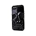 Sanoxy 3D Skull Style Dual Layer PC with Silicone Back Case for iPhone 5/5S - Non-Retail Packaging - Black Skull
