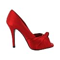 New Ladies Red Satin High Heel Shoes Womens Sizes 3-8