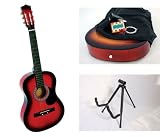  : 38" Red Acoustic Guitar Combo with Accessories and FREE Stand