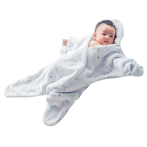 Greforest starfish baby swaddle blanket blue reindeer f…