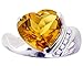 14K White Gold Large Heart Gemstone and Diamond title=
