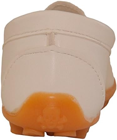 Kids Conda Boys & Girls White Loafers Water Resistent Slip On Split Leather Boys & Girls Oxfords - Deck Shoes / Sneakers Size 1 M US Little Kid