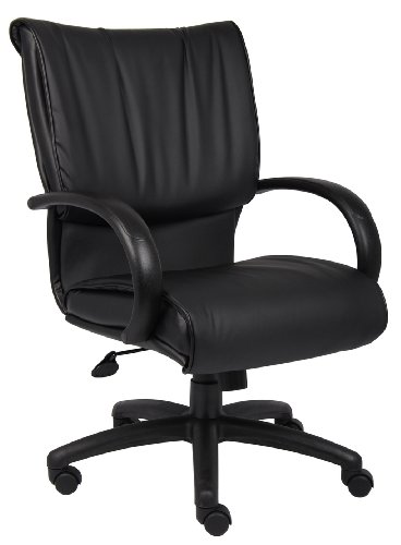 Boss Mid Back Black Leatherplus Executive Chair