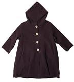 Poppy Plum Hooded Wool Girls Swing Coat by Album di Famiglia