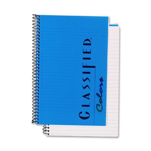 TOPS Classified Business Notebook, 5.5 x 8.5-Inch, College Rule, 100 Sheets per Book, Indigo Plastic Cover (73506)