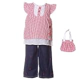 Toddler Girls Clothes RED LADYBUG Top Pant Purse Set BT KIDS 2T-4T