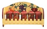 Review ACK  / KITCHEN 5PC SPICE RACK TUSCANY RED GRAPE WINE