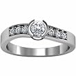 14K White Gold Diamond Ring - 0.33 Ct.