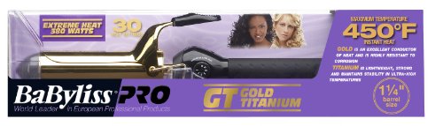 Babyliss Pro GT BABGOLD125S Gold Titanium Curling Iron, 1-1/4