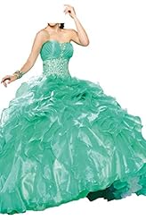 2015  Beaded Organza Quinceanera Dress  With Ruffles