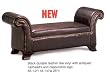 Black leather Like Vinyl Accent Bench w Cappuccino Legs