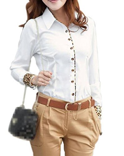 Women Summer Career Lady Black/White Leopard T Shirt Blouse Tops