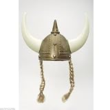 Plastic Viking Hat with Blonde Braided Hair