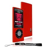 41ikHYUX7pL. SL160  Premium Durable Red Skin Silicon Skin Cover Case Protector for Apple iPod Nano 5th Generation 8GB 16GB ( 8 GB 16 GB ) Includes a 4 Inch Determination Hand Strap