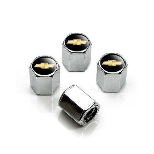Chevrolet Chevy Gold Bowtie Logo Valve Stem Caps (Set of 4)