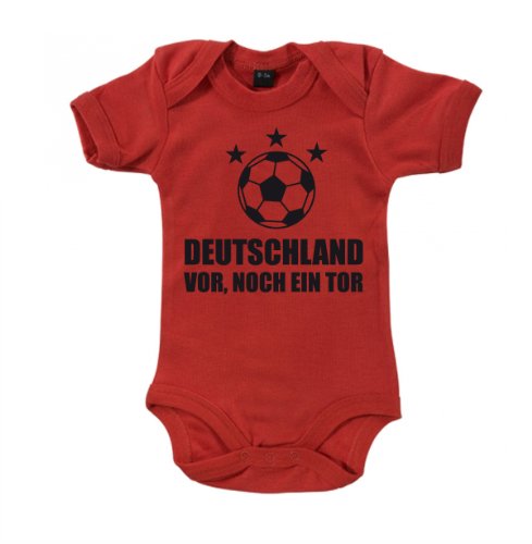 ::: DEUTSCHLAND VOR, … ::: Baby Body, Rot/Schwarz, Größe 0-3 Monate