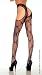 Bow Lace Garter Belt Pantyhose, One Size Fits Most, 90-160 Lbs, Black