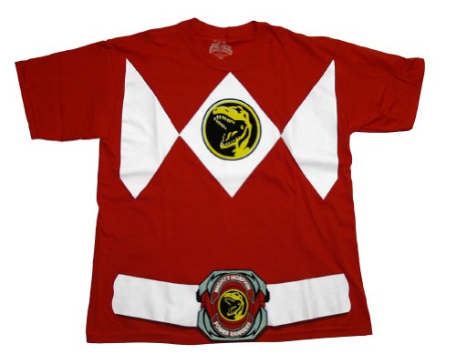 Power Rangers Red Ranger Costume Red T-Shirt Tee