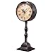 CBK Ltd Iron Table Clock with Roman Numerals and Espresso Finish, 16-Inch H