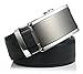 Squeple Men's Automatic Buckle Leather Belt 3.5CM Width Black