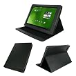 rooCASE Multi-Angle - Black Leather Folio Case Cover for Acer