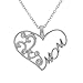 MJartoria Heart Necklace Gifts for Mom Silver Color with Rhinestone Mothers Day Gifts Necklace Pendant for Grandmother Mom Daughter Wife Women Love Mom Birthday Gifts