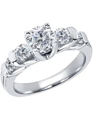 1.88 Ct Round H/I and G/H Diamond 18K White Gold Ring