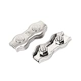 uxcell　ワイヤーロープケーブルクランプクリップ　ハードウェア　M4スレッド　シルバートーン