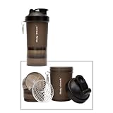 Body Attack Shaker SmartShake mit Tablettenfächer, Gun Smoke, 600ml, 24609