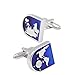 Zhenhui Silver Blue 2 PCS Mens Stainless Steel World Map Shirts Cufflinks