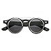 zeroUV - Small Retro Steampunk Circle Flip Up Glasses / Sunglasses
