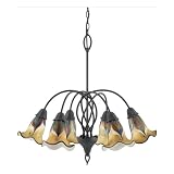 Quoizel VECF5106IB Versailles w/ Curled Feather Glass 6 Lt Chandelier