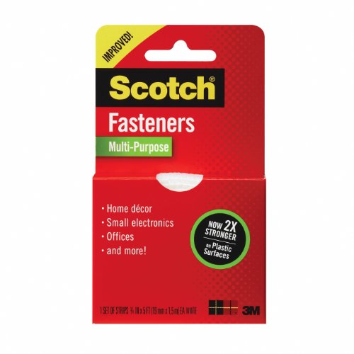 Scotch Multi-Purpose Fasteners, White, 3/4 Inch x 5 feet, 1 Set of Strips (RF7040)
