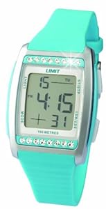 Limit Ladies Quartz Watch with Grey Dial Digital Display and Turquoise Strap 6800.24 Limit Ladies Quartz Watch with Grey Dial Digital Display and Turquoise Strap 6800.24