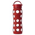 Lifefactory 22oz Red Glass Water Bottle w/ Silicone Sleeve