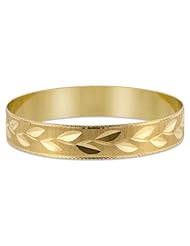 14K Yellow Gold Ladies Semanarios Solid 12mm Wide Bangle Bracelet