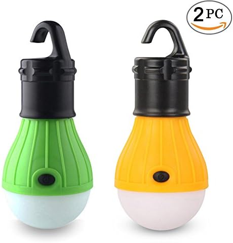 2 Pack Portable LED Camping Tent Lantern Blubs Lights for Camping Hiking and Night Fishing Emergency Light,Waterproof with 3 Working Mode High-Medium-SOS Super Bright